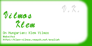 vilmos klem business card